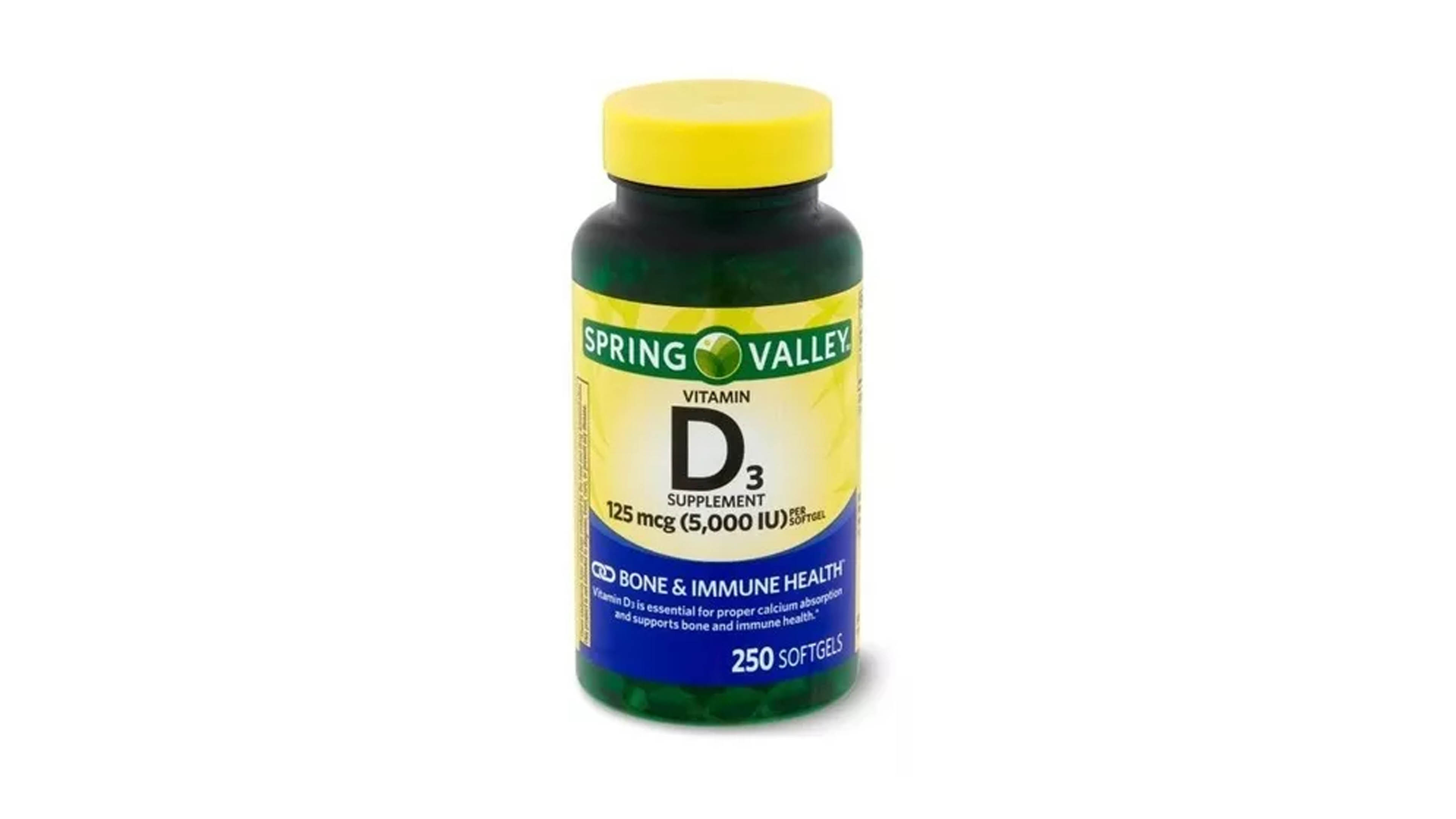 Vitamina D3 125mcg 5000iu Spring Valley 250 Sofgels Huesos Sistema 