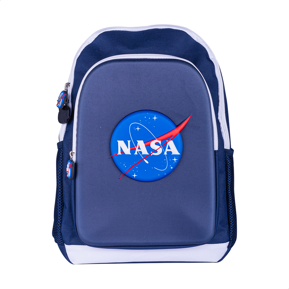TechZone Mochila con Logo NASA 3D Dos Amplios compartimentos y Bolsas laterales de malla