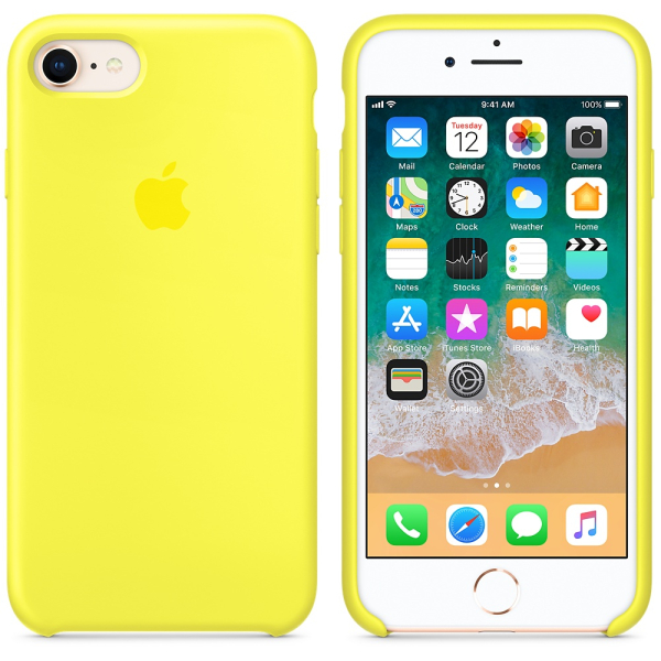 Funda de Silicon iPhone 8 / iPhone 7 - Amarillo Neon
