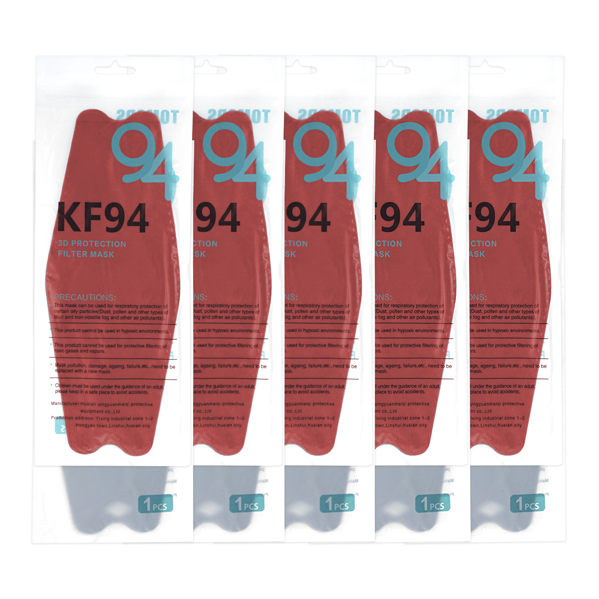 Cubrebocas Kf94 Mascarillas 3d Colores 10pzs Filtración 94% 