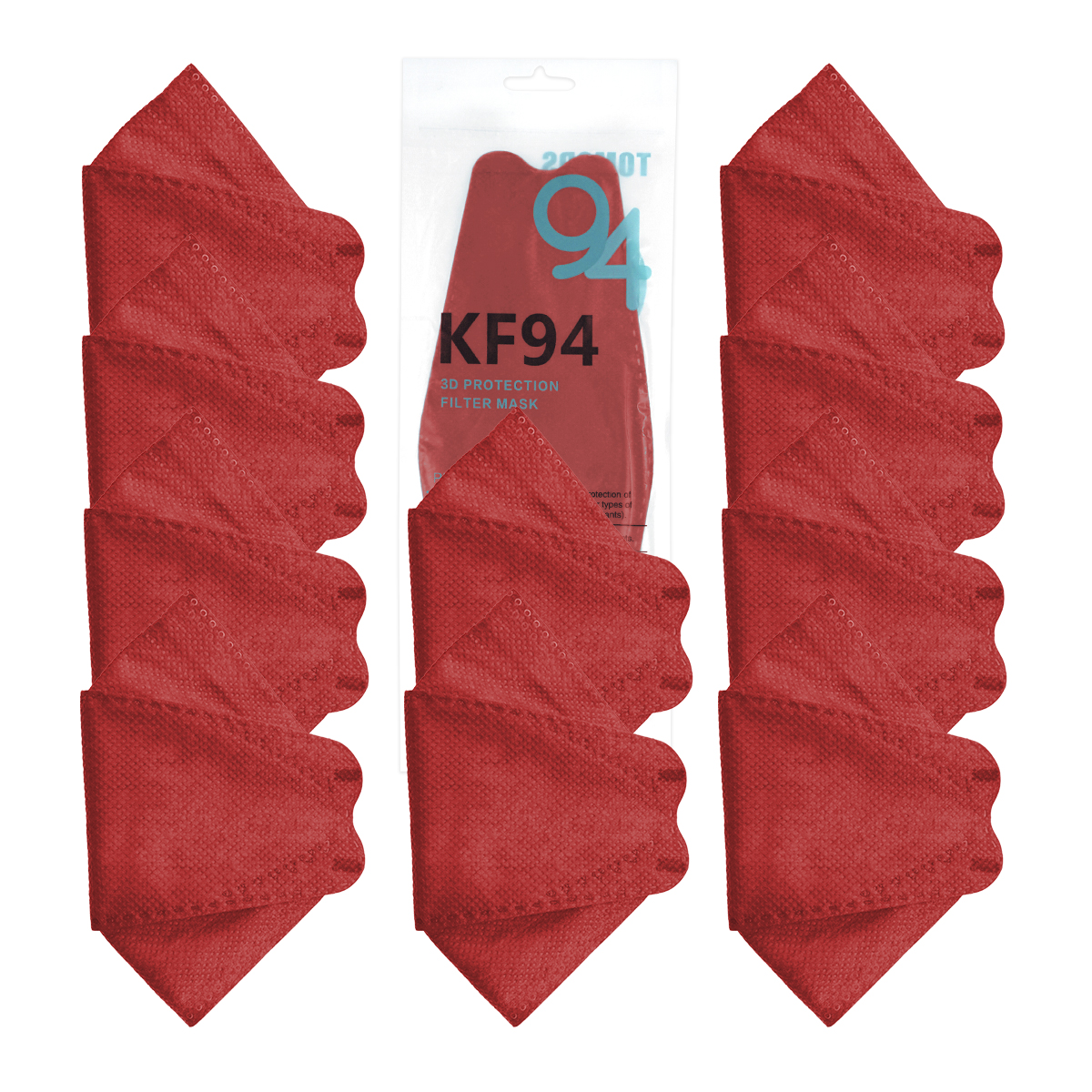 Cubrebocas Kf94 Mascarillas 3d Colores 10pzs Filtración 94% 