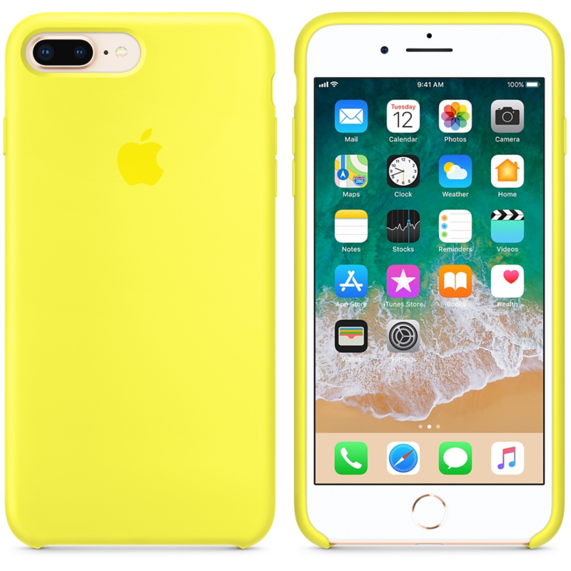 Funda de Silicon iPhone 8 Plus / iPhone 7 Plus - Amarillo Neon
