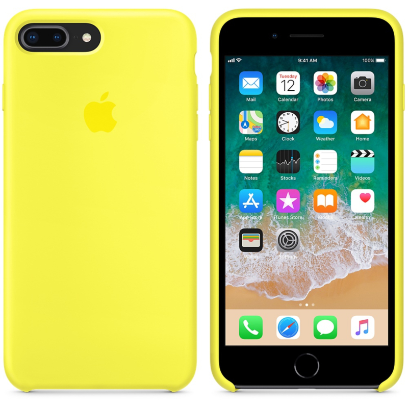 Funda de Silicon iPhone 8 Plus / iPhone 7 Plus - Amarillo Neon