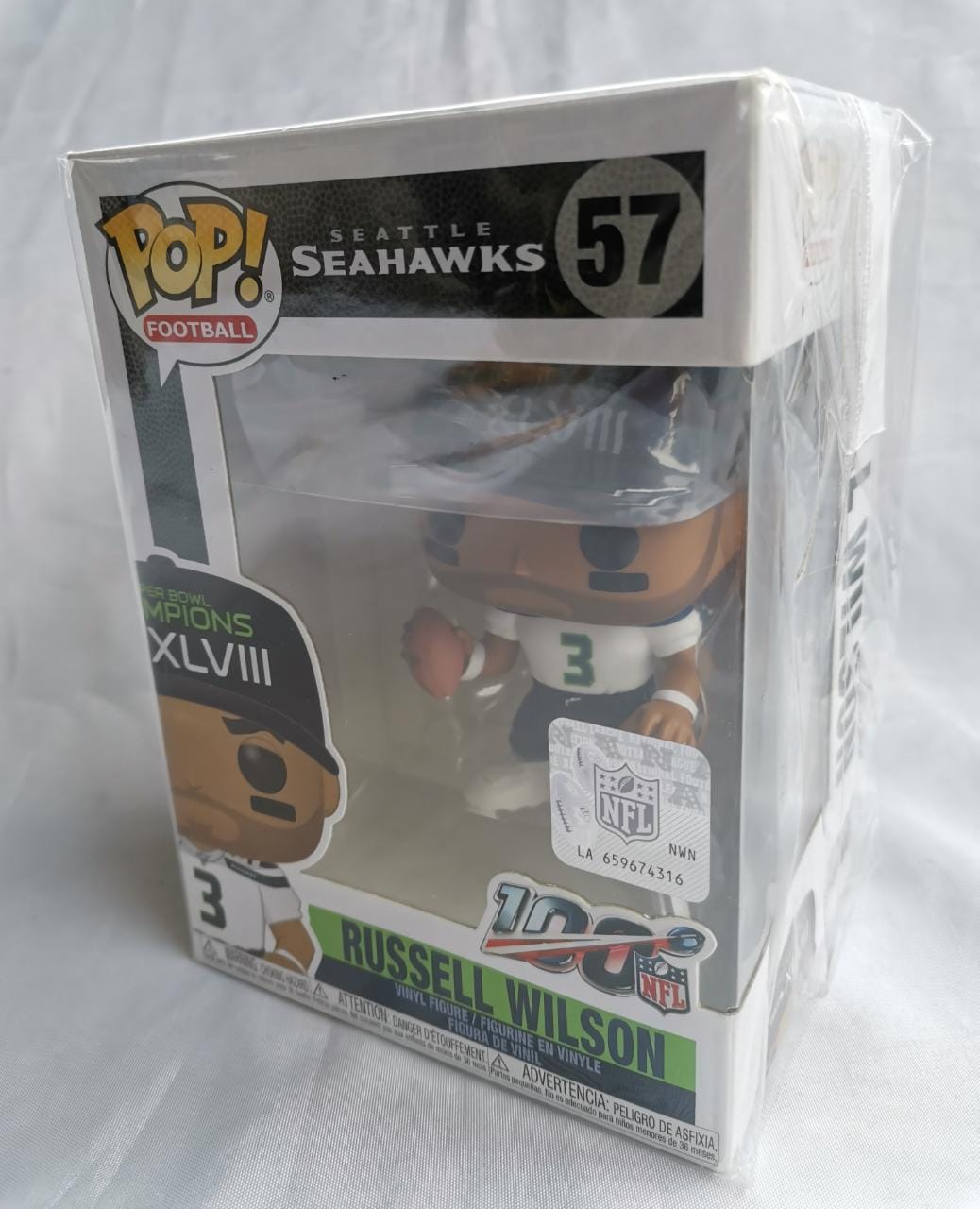 Funko Pop! Nfl Russell Wilson Jersey Blanco #57 Seattle Seahawks