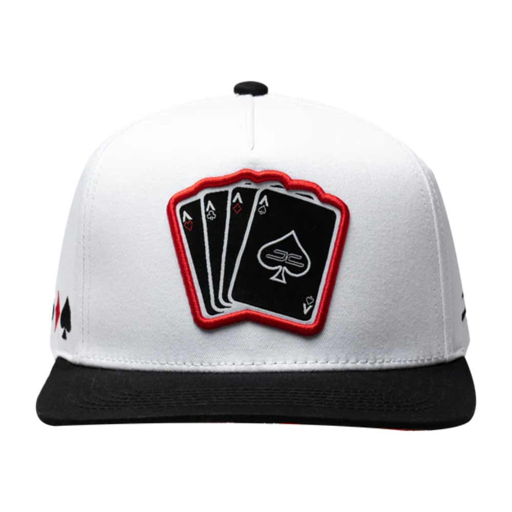 Gorra JC HATS Poker snapback blanca 001354