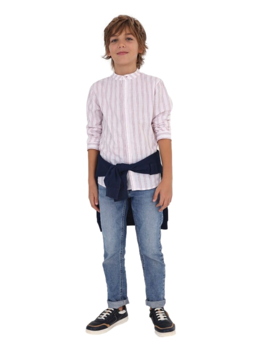 Camisa con cuello mao estampada de algodón sostenible para chico marca Nukutavake (Mayoral)