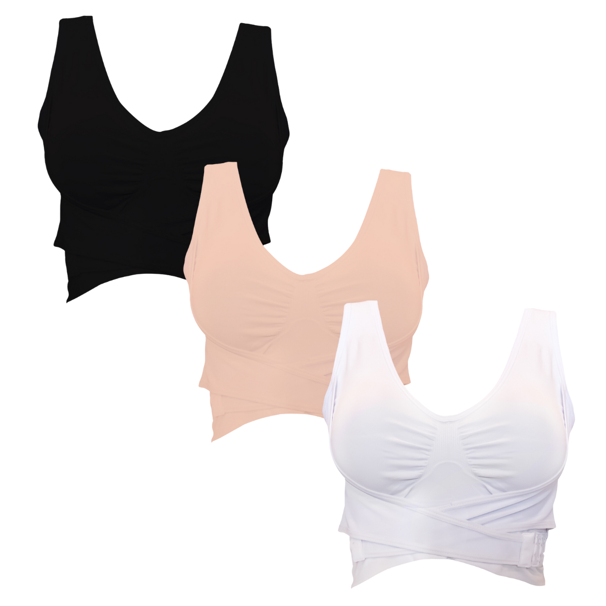 Brasier Push Up Sin Varillas Set de 3 piezas con soporte para busto y Control de rollos en laterales Passion Wear Bra elaborado en tejido Seamless