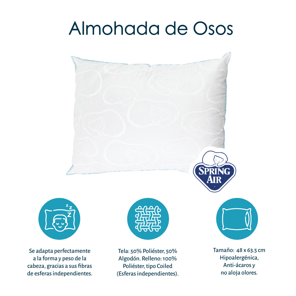 Colchón Queen Size Spring Air Jupiter + 2 Almohadas de Osos