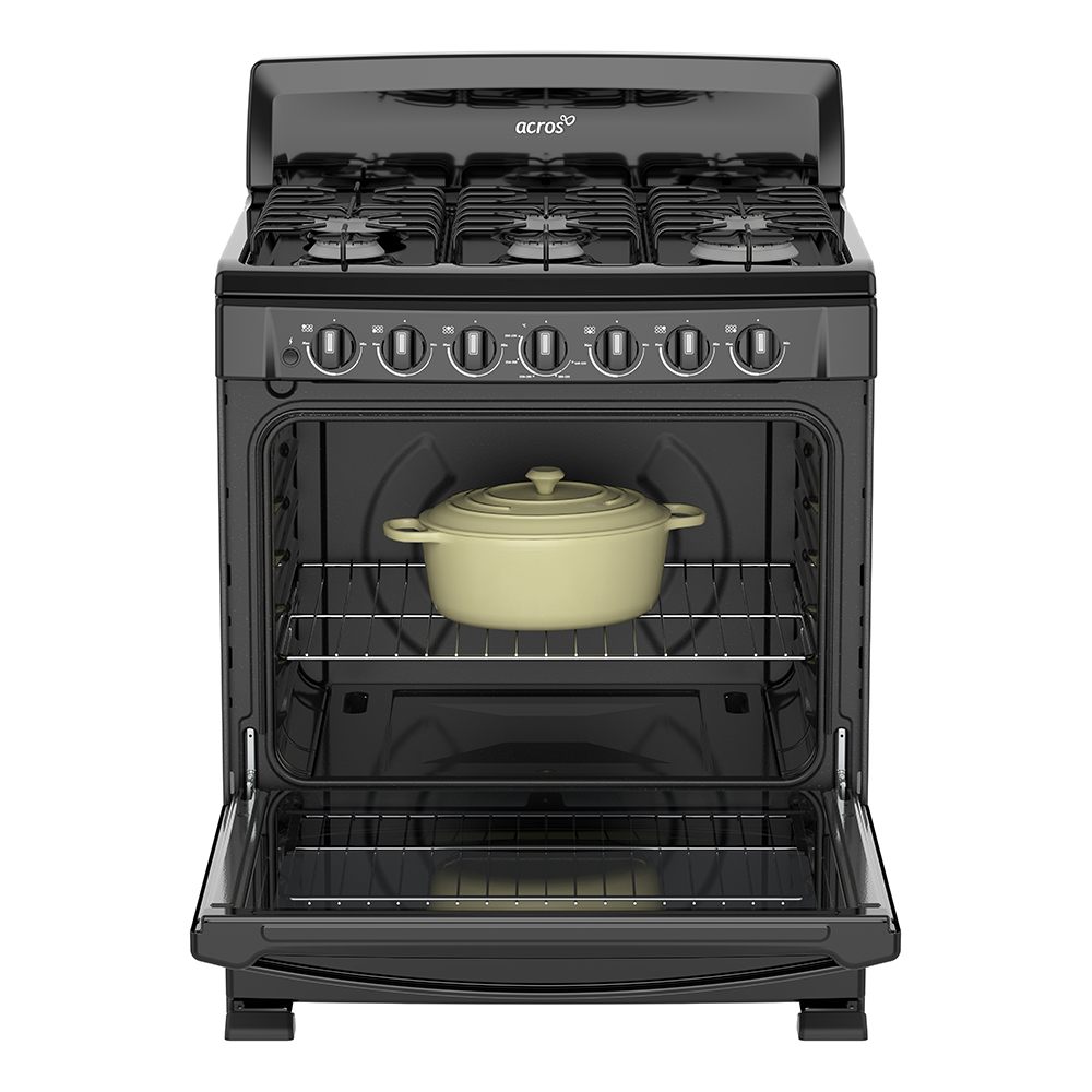 Estufa Al Piso Gas Acros 6 Quemadores Negro AF5431B