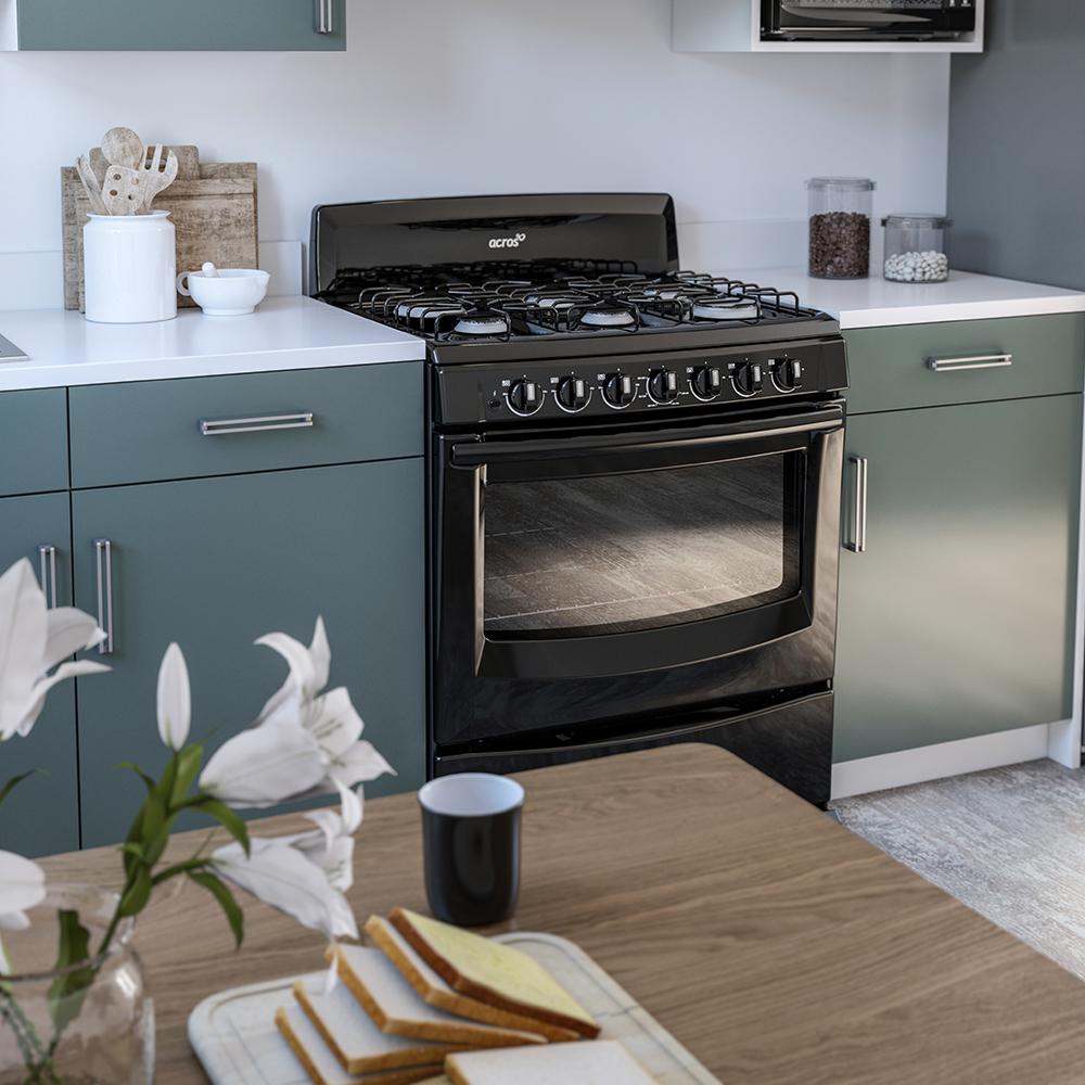 Estufa Al Piso Gas Acros 6 Quemadores Negro AF5431B