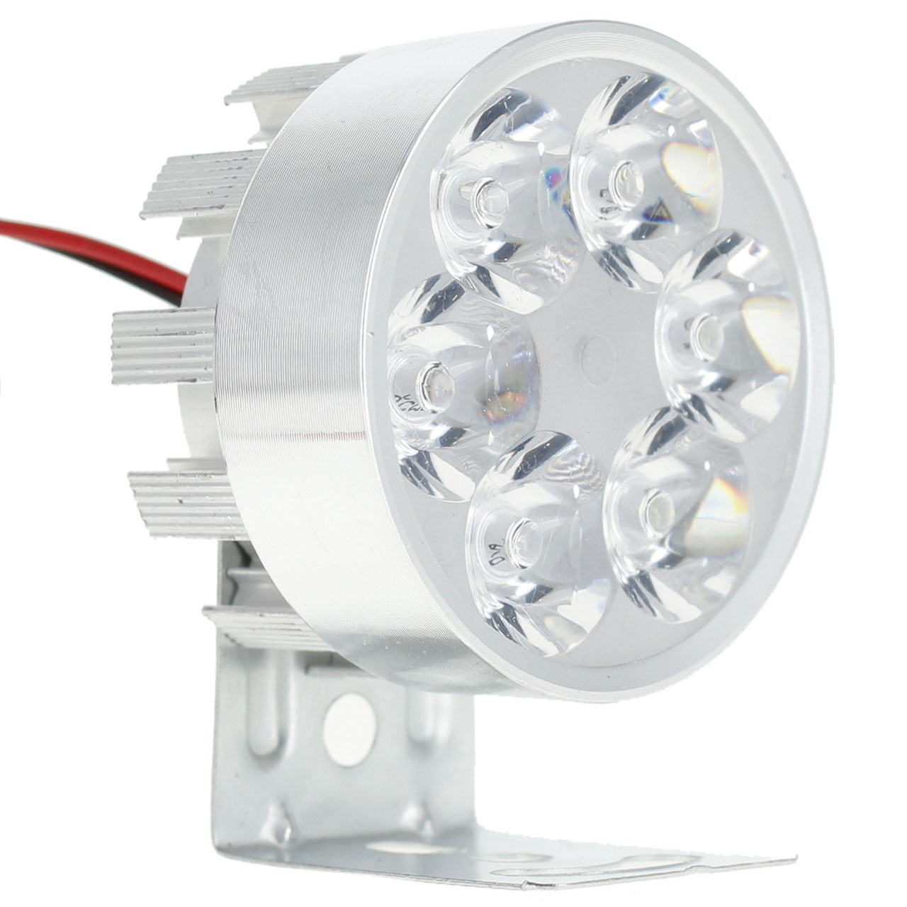 10 FARO 6 LED REDONDO AUXILIAR ESTROBO AUTO MOTO ALUMINIO