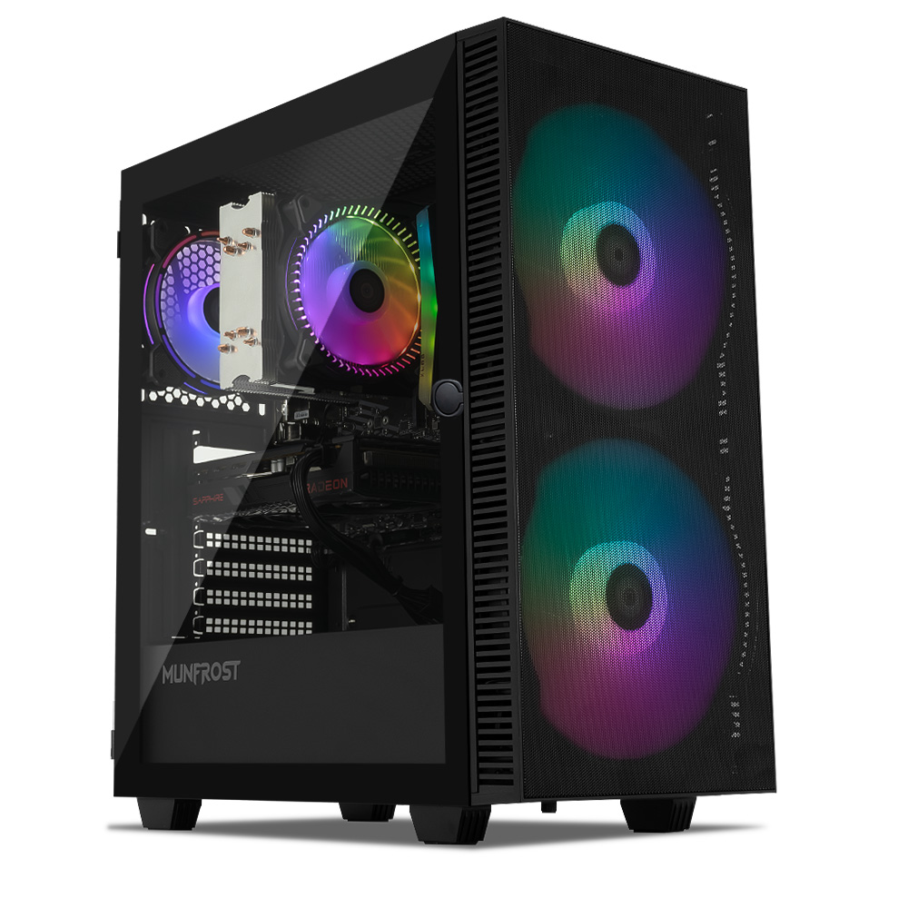 Computadora PRIDE GAMING FERRET AMD Ryzen 5 5500 Sapphire RX 6600 16GB RAM 480GB SSD DISIPADOR POR AIRE RGB 500W 80+ BRONZE 