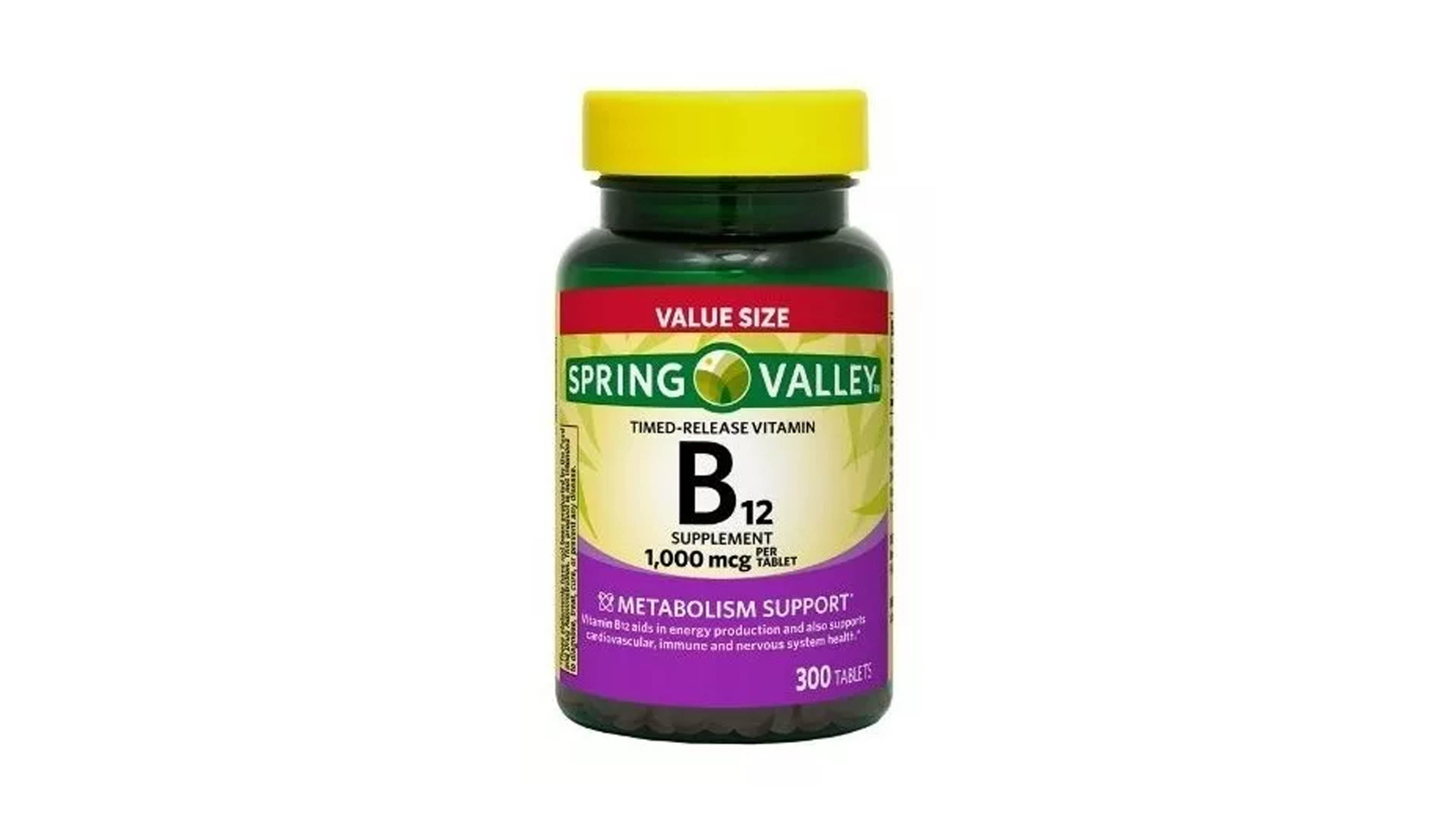 Vitamina B12 1000mcg Spring Valley 300 Tabletas Forma Globulos Rojos Previe Anemia 