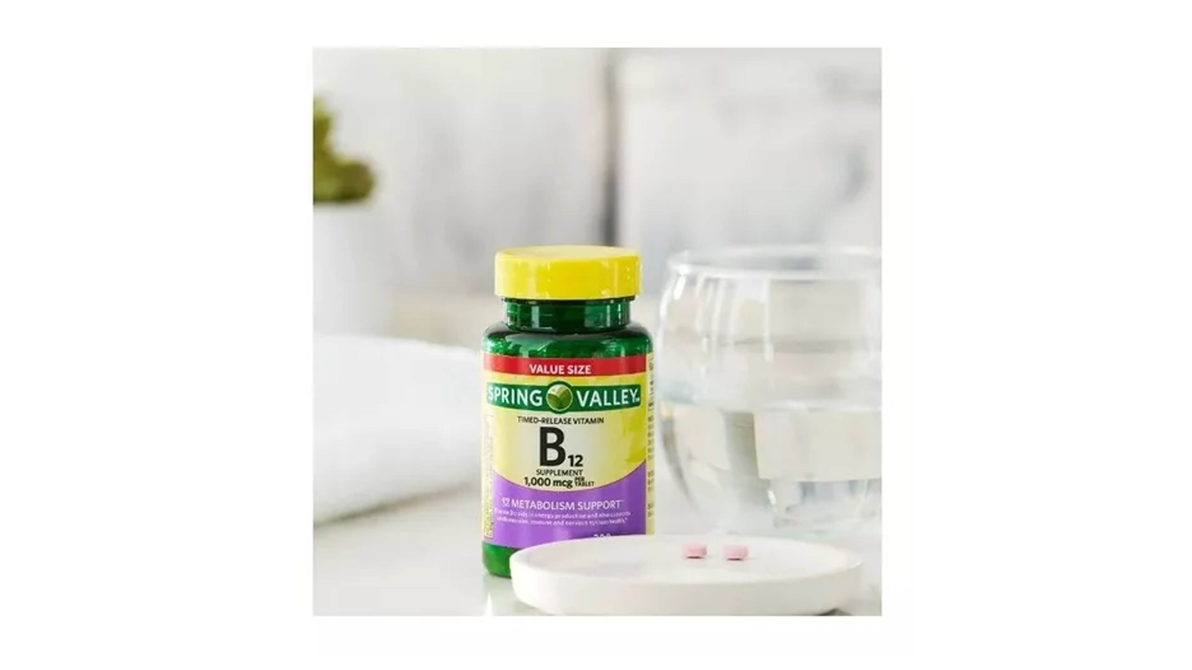 Vitamina B12 1000mcg Spring Valley 300 Tabletas Forma Globulos Rojos Previe Anemia 