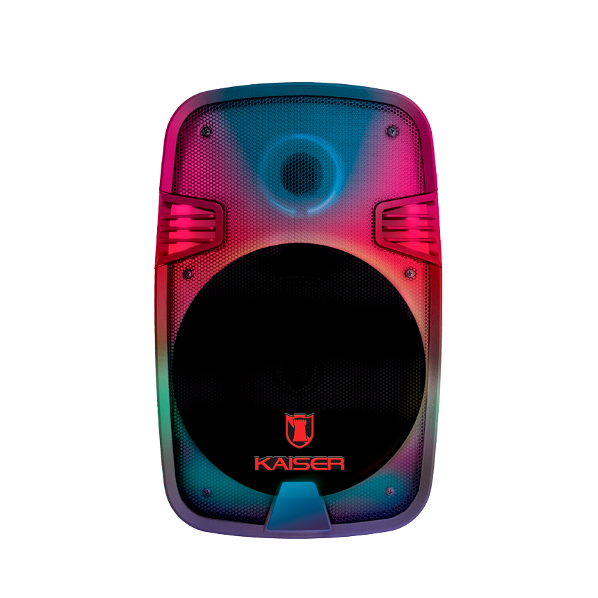 Bocina Bluetooth BAFLE KAISER  8" FULL FLAME LIGHTNING DE 6,200 W PMPO  KSW-1008-2  KSR