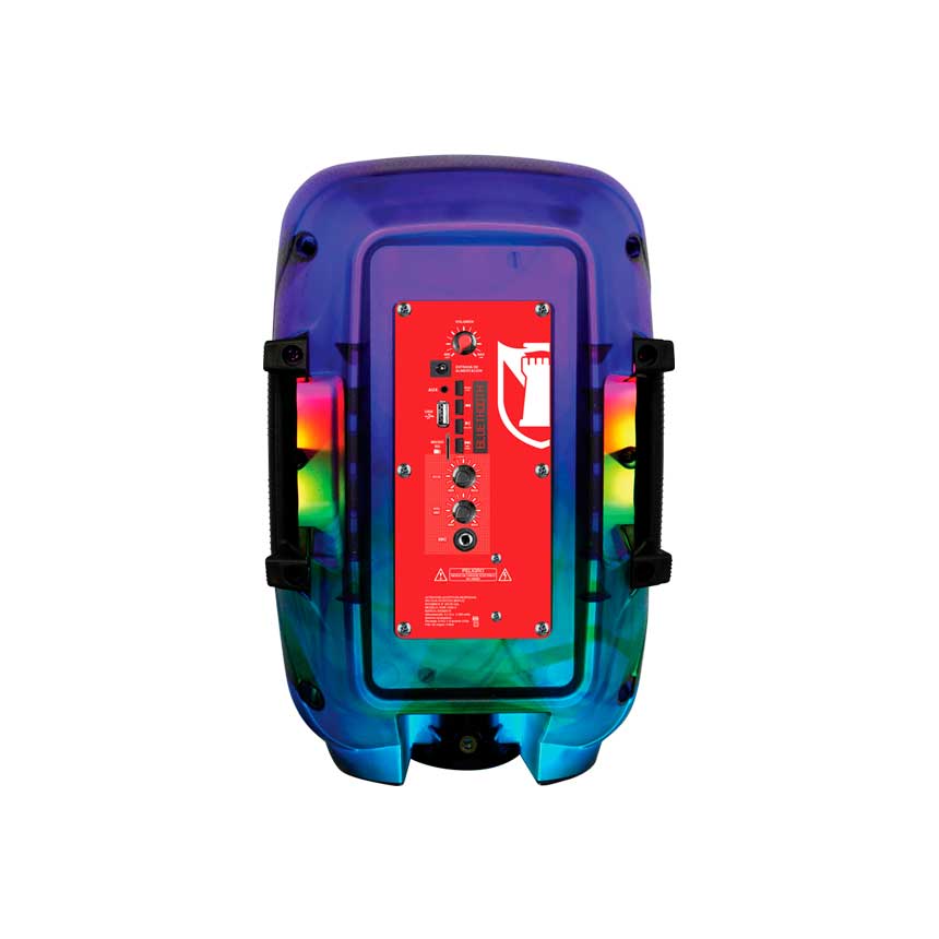 Bocina Bluetooth BAFLE KAISER  8" FULL FLAME LIGHTNING DE 6,200 W PMPO  KSW-1008-2  KSR