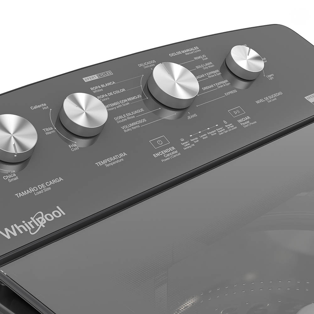 Lavadora Carga Superior 20kg Xpert System Agitador Gris Oscuro 8MWTW2024WLG Whirlpool