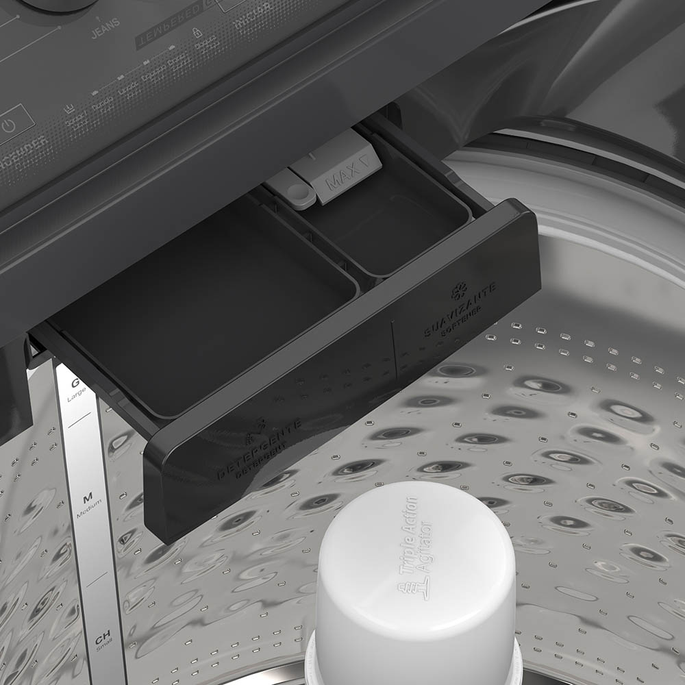 Lavadora Carga Superior 20kg Xpert System Agitador Gris Oscuro 8MWTW2024WLG Whirlpool