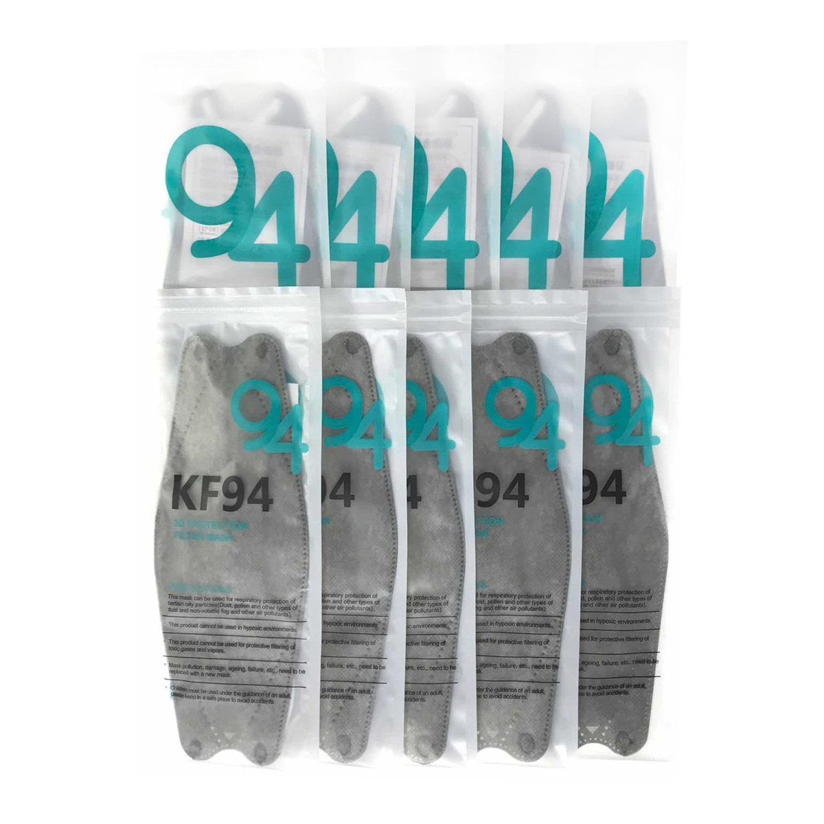 Cubrebocas Kf94 Mascarillas 3d Colores 10pzs Filtración 94% 