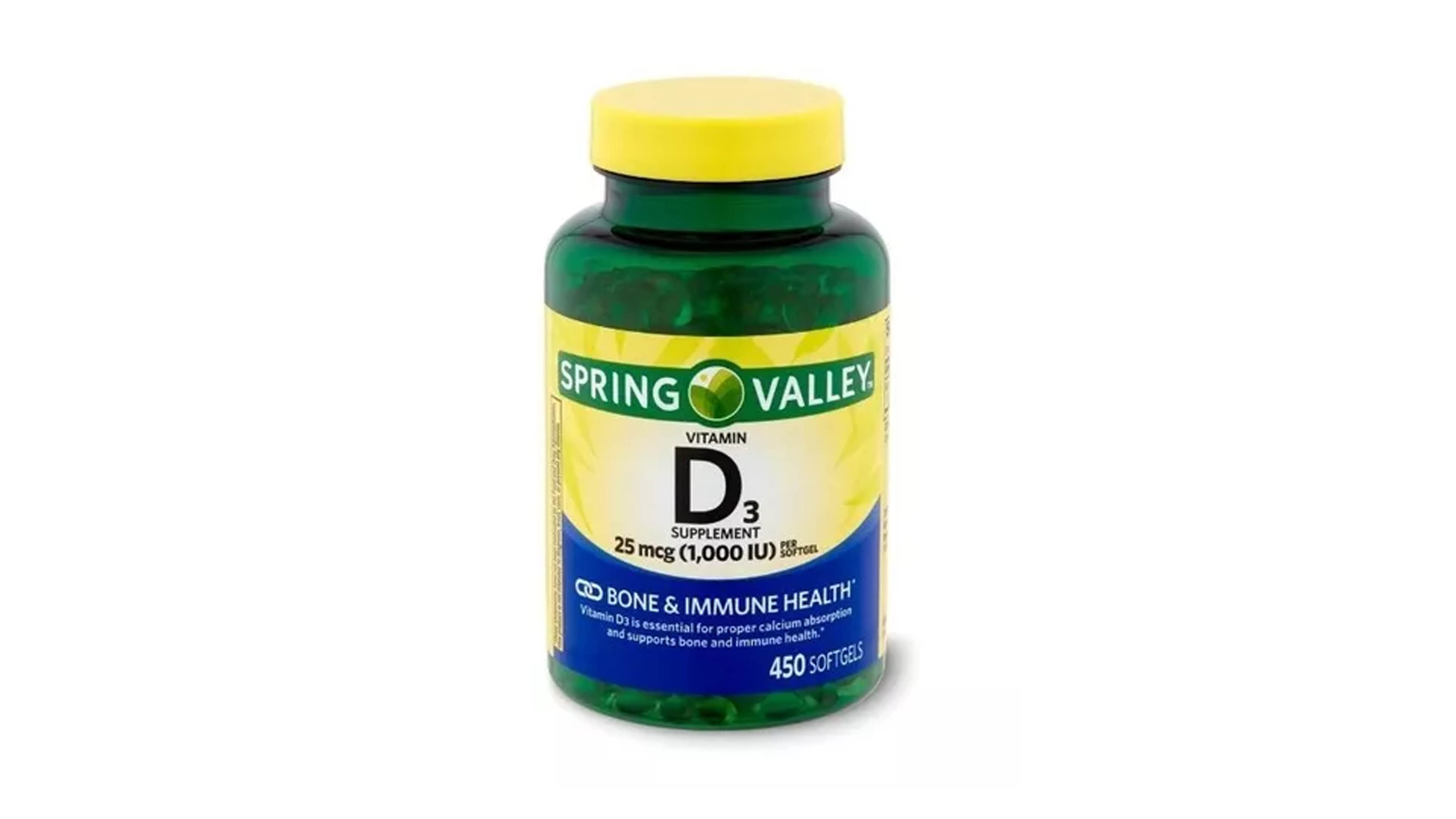 Vitamina D3 25mcg 1000iu Spring Valley 450 Caps Huesos Sistema 