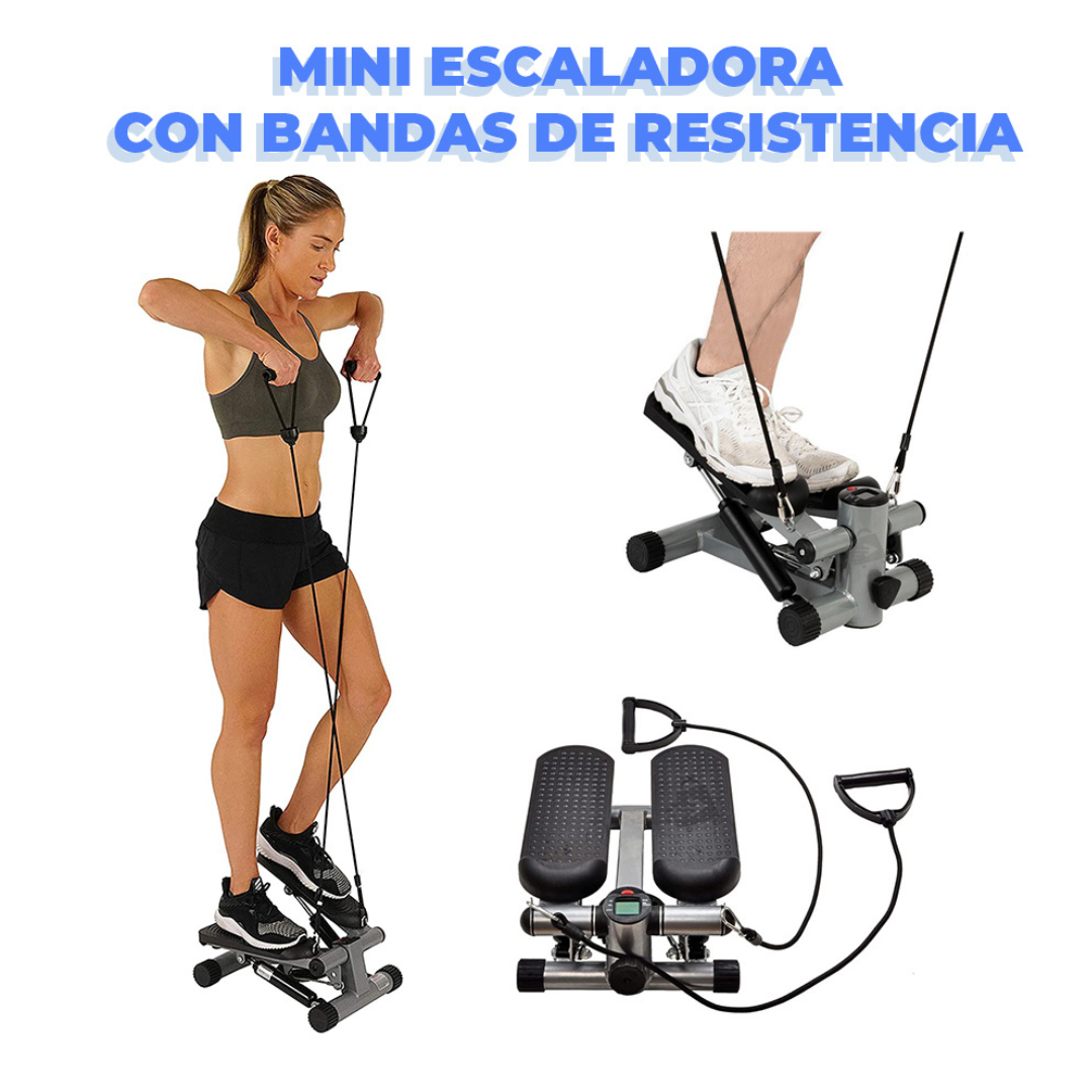 Mini Elíptica Escaladora Con Ligas De Resistencia Portátil Con Pantalla LCD