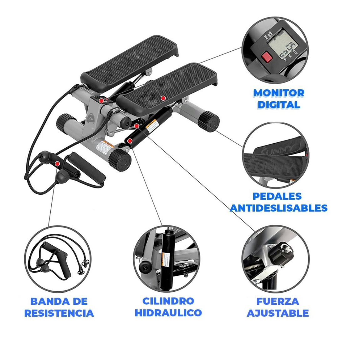 Mini Elíptica Escaladora Con Ligas De Resistencia Portátil Con Pantalla LCD