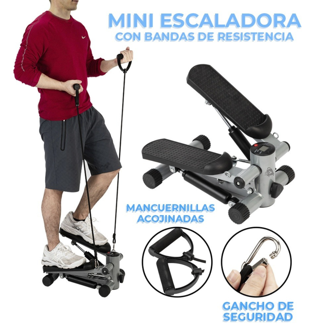 Mini Elíptica Escaladora Con Ligas De Resistencia Portátil Con Pantalla LCD