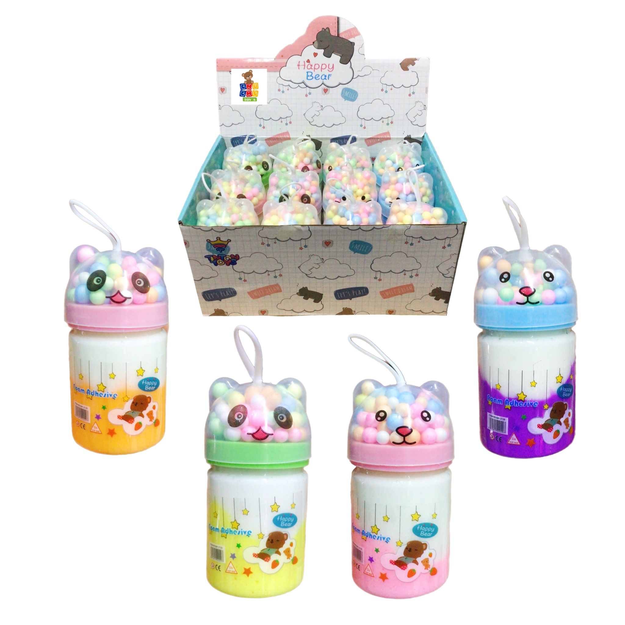 Slime Osito Moco Gorila Con Pelotitas Caja Con 12pz