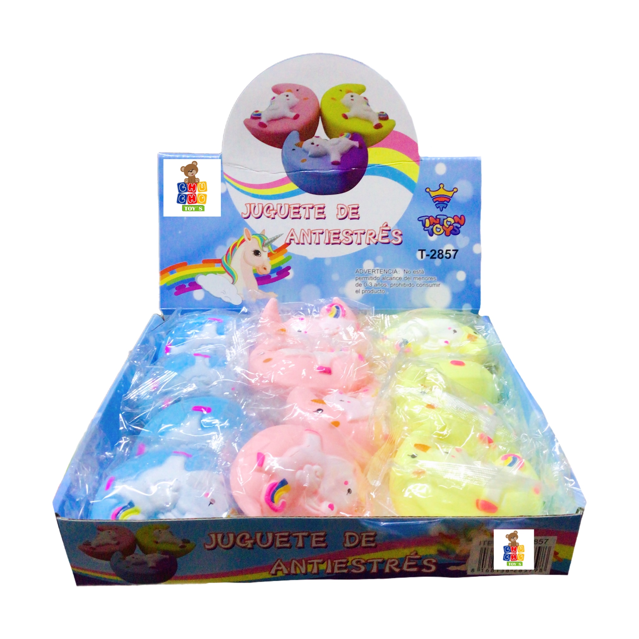 Squishy Luna Unicornio Juguete Antiestrés Caja 12pz