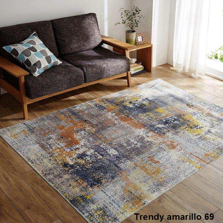 Tapete Grande para Sala Moderno azul naranja beige gris rojo negro de 2.0x3.0mts