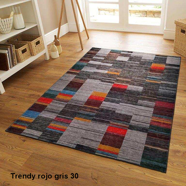 Tapete Grande para Sala Moderno azul naranja beige gris rojo negro de 2.0x3.0mts