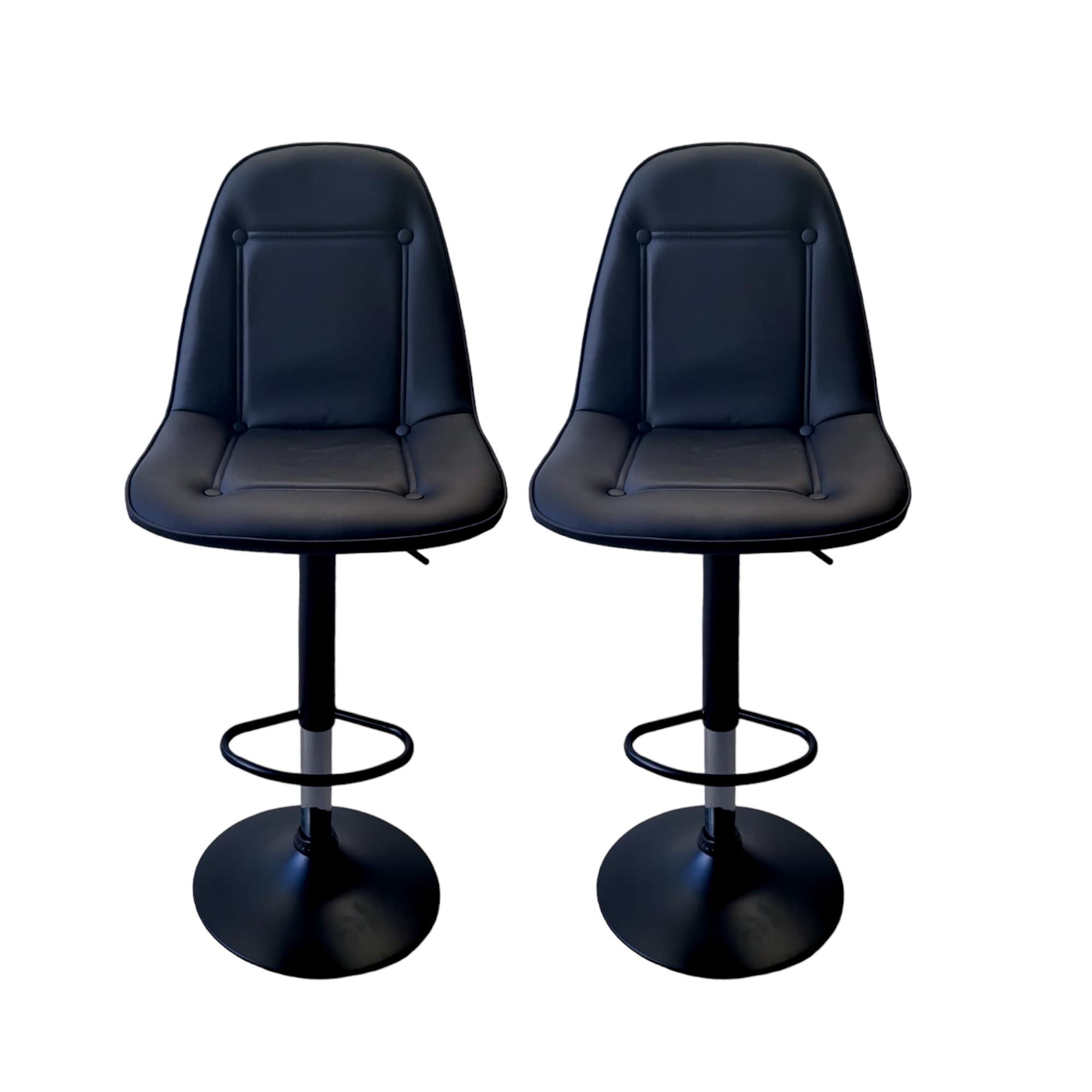 2 BANCOS PARA BARRA DE COCINA, BAR ALTURA AJUSTABLE GIRATORIO PUNTO Y COMPRA D102B