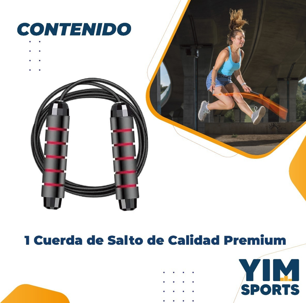 Cuerda Para Saltar De 300 Cm Con Mango Antideslizante Color Rojo