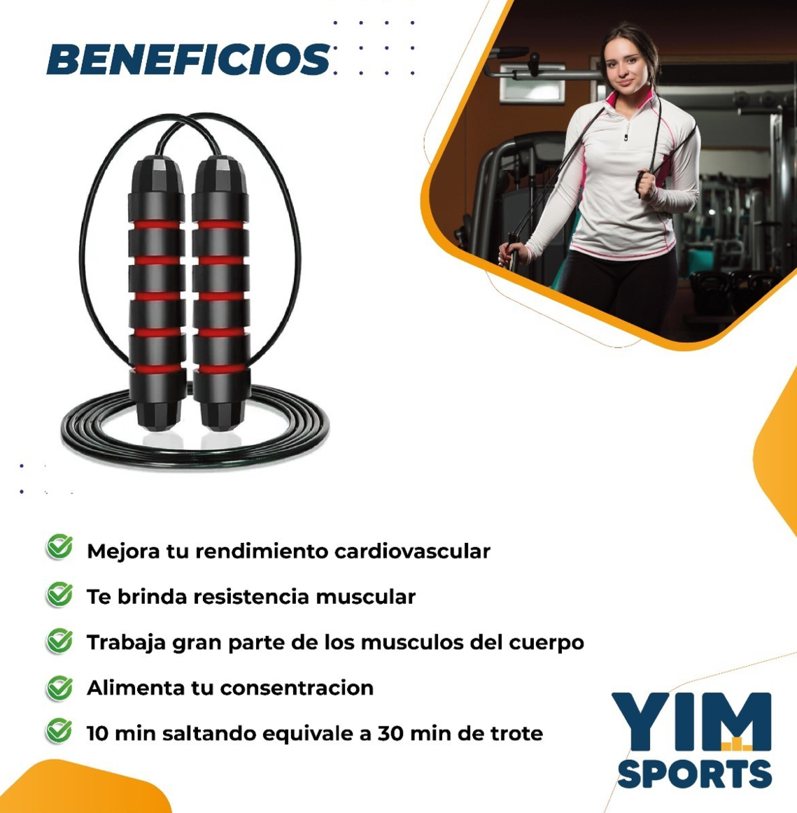 Cuerda Para Saltar De 300 Cm Con Mango Antideslizante Color Rojo