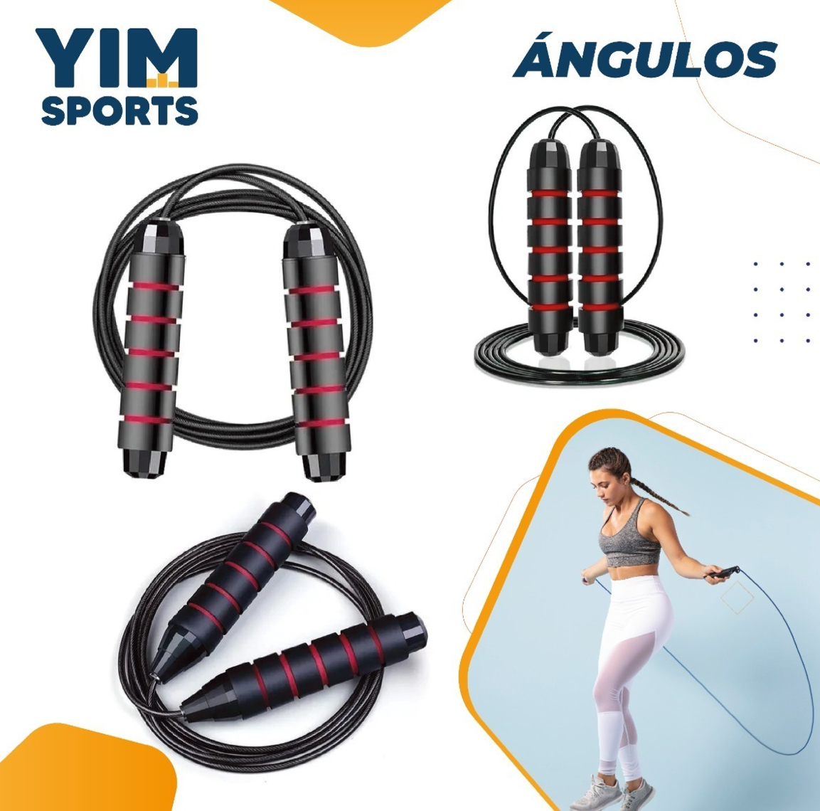 Cuerda Para Saltar De 300 Cm Con Mango Antideslizante Color Rojo