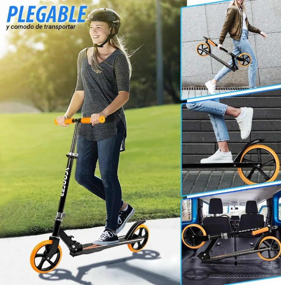 Scooter Mono Patin Del Diablo Ajustable Jovenes Adultos Yim Naranja