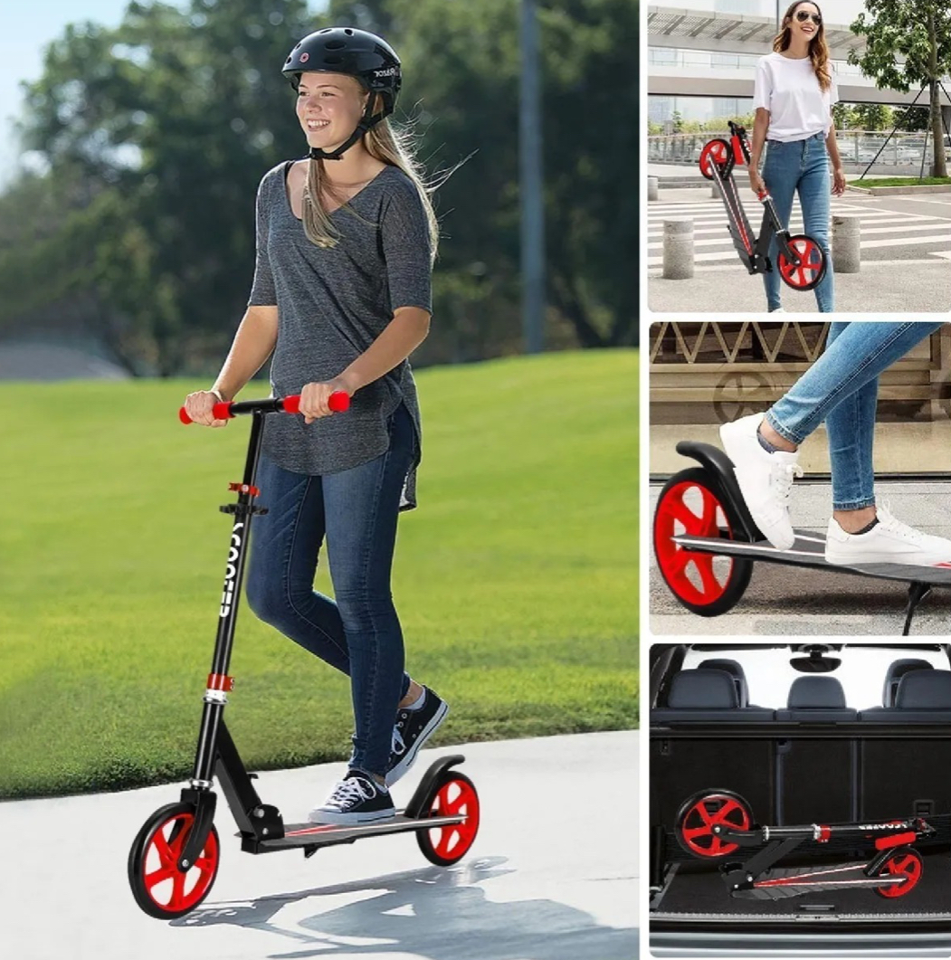 Scooter Mono Patin Del Diablo Ajustable Jovenes Adultos Yim Rojo