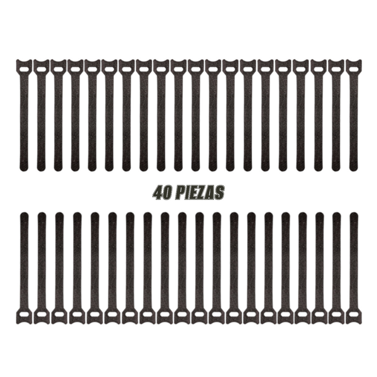 40 Cinchos Sujeta Cable STEREN Velcro 1.2cm ancho 12cm largo