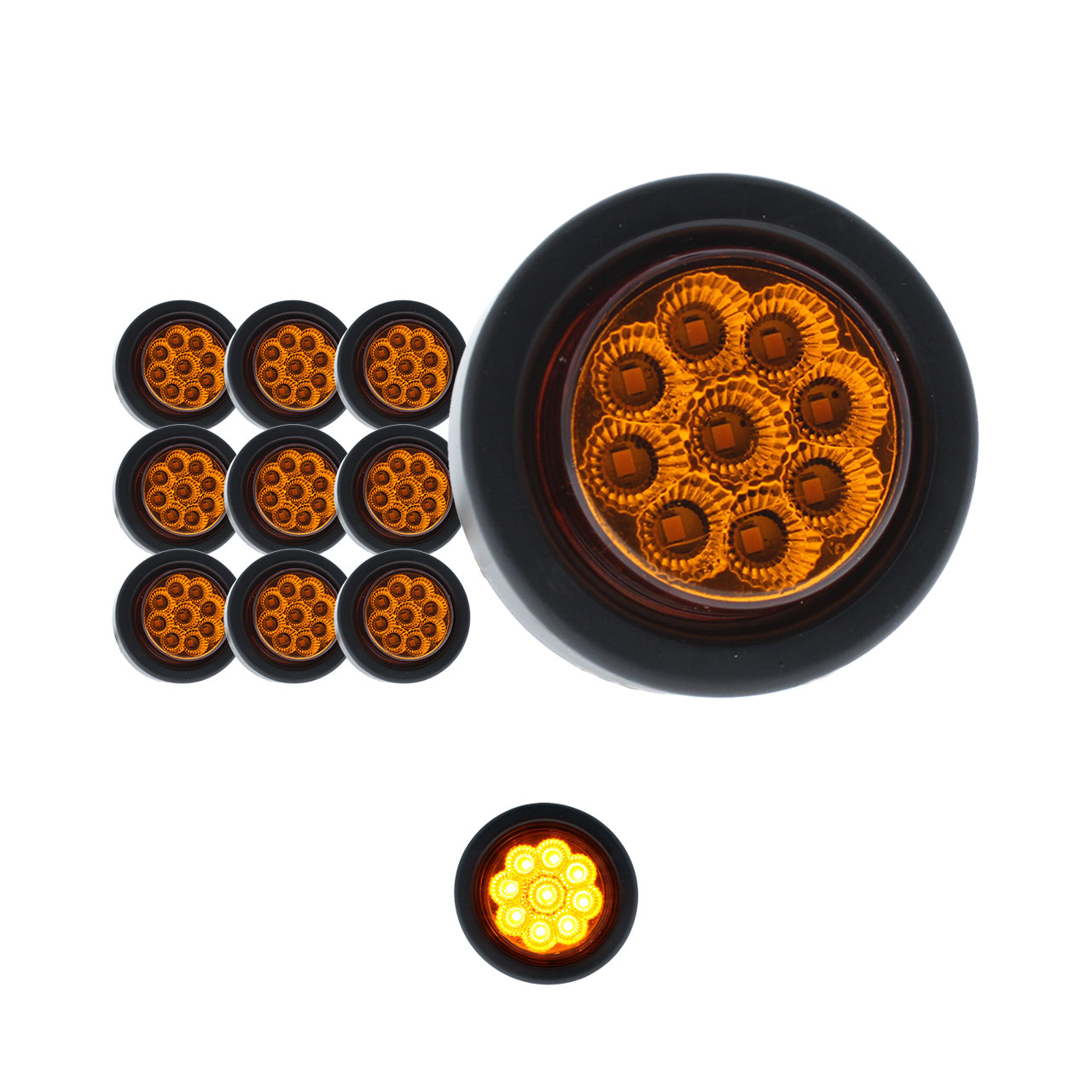 10 Plafon Redondo 9 Led 2 Pulgadas Embutir Caja Camion