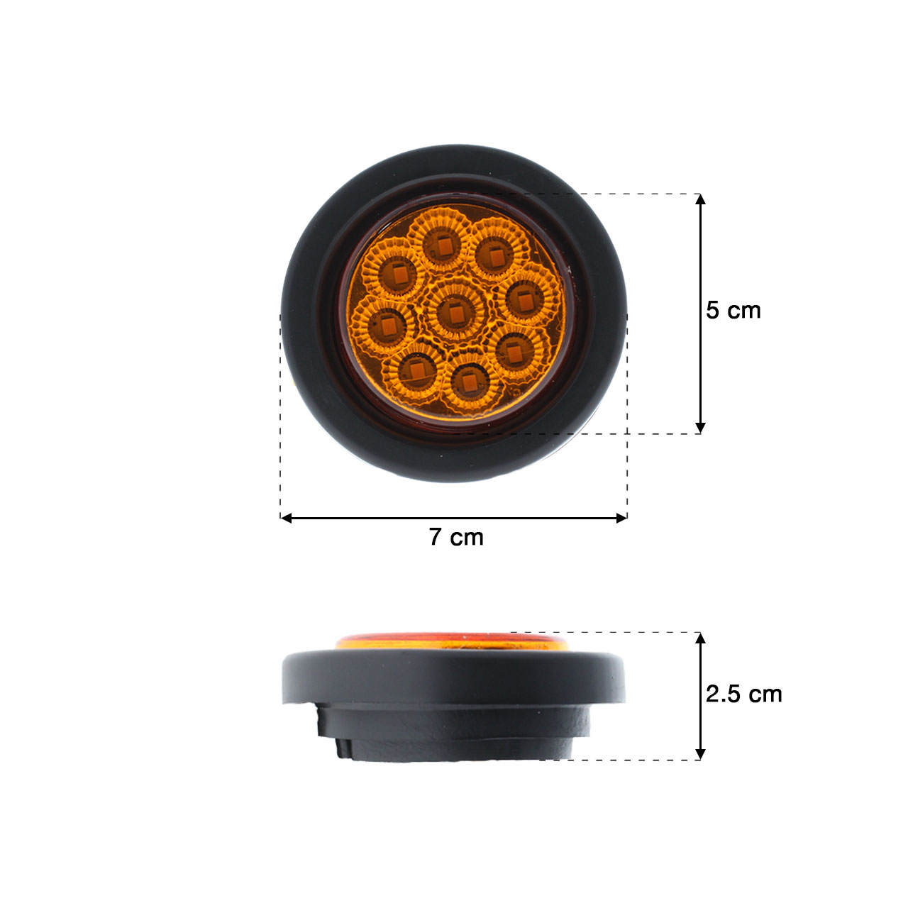 10 Plafon Redondo 9 Led 2 Pulgadas Embutir Caja Camion