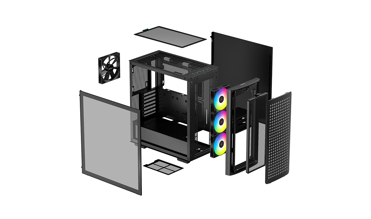 Gabinete Gamer DeepCool CK560 Cristal Templado RGB Midi-Tower, Mini-ITX/Micro-ATX/ATX/E-ATX