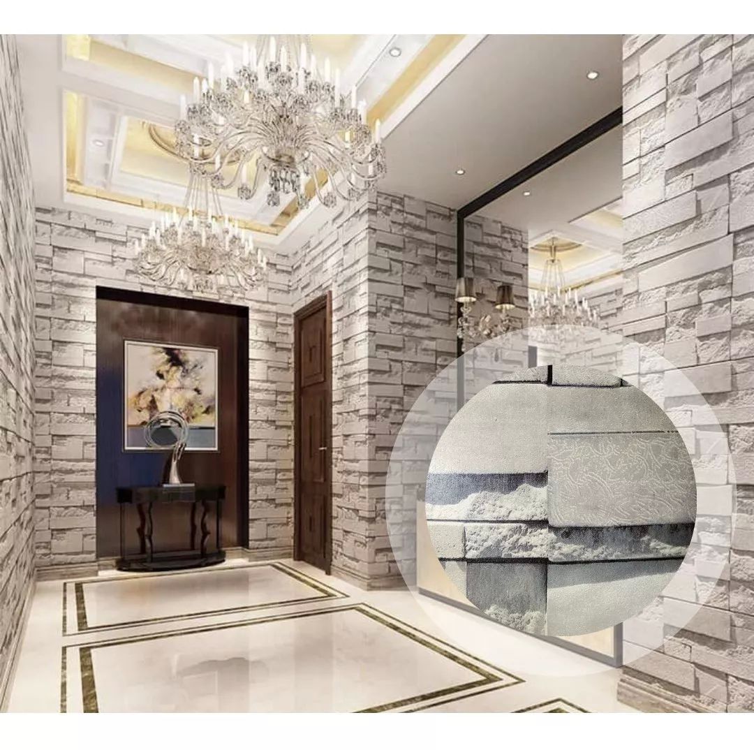 Papel Tapiz Adherible 10m X 45cm Piedra Laja Gris Tp04