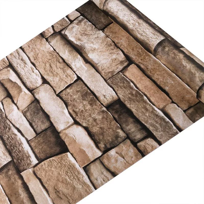 Papel Tapiz Adherible 10m X 45cm Piedra Laja Café Tp01