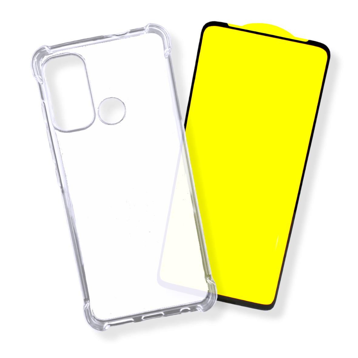 KIT Funda + Mica 9D para Motorola MOTO G60 Diseño Antishock Transparente