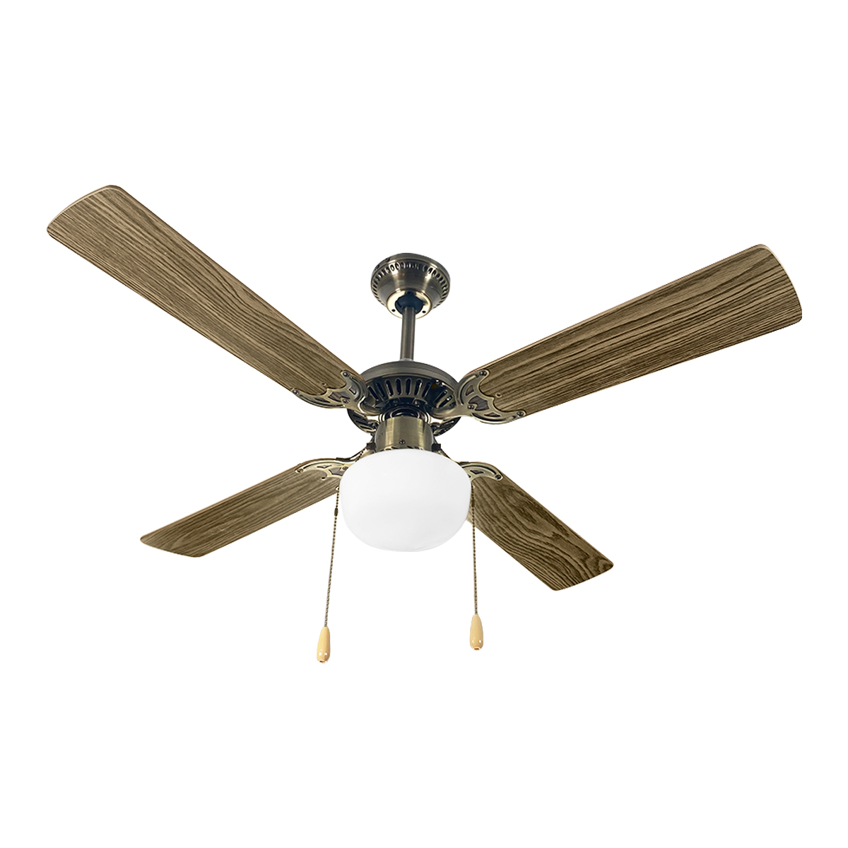 Ventilador de techo 42 pulgadas de diámetro 4 aspas madera Roble castaño Beckon