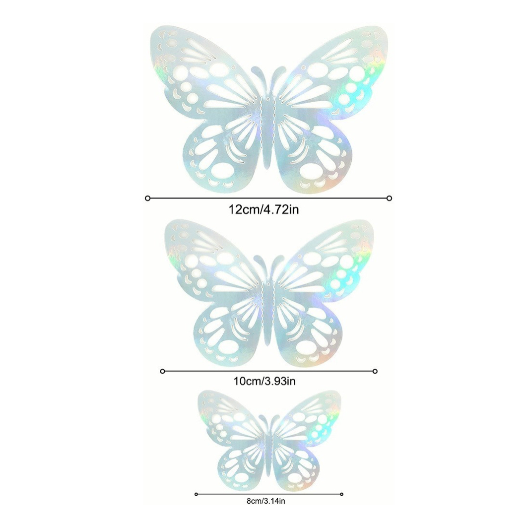 36 Pcs/3d Vinilos Decoracion Mariposas FUNBU diseño En Hueco Plateado