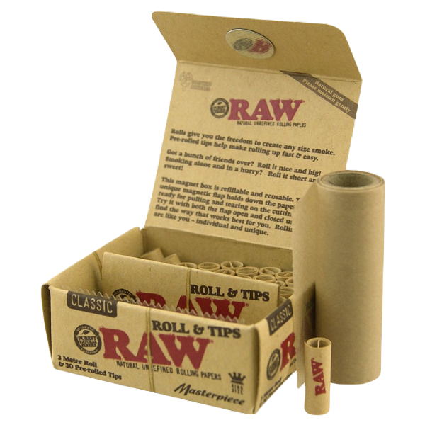 RAW Rolls Masterpiece - Rollo de papel + tips prerolados