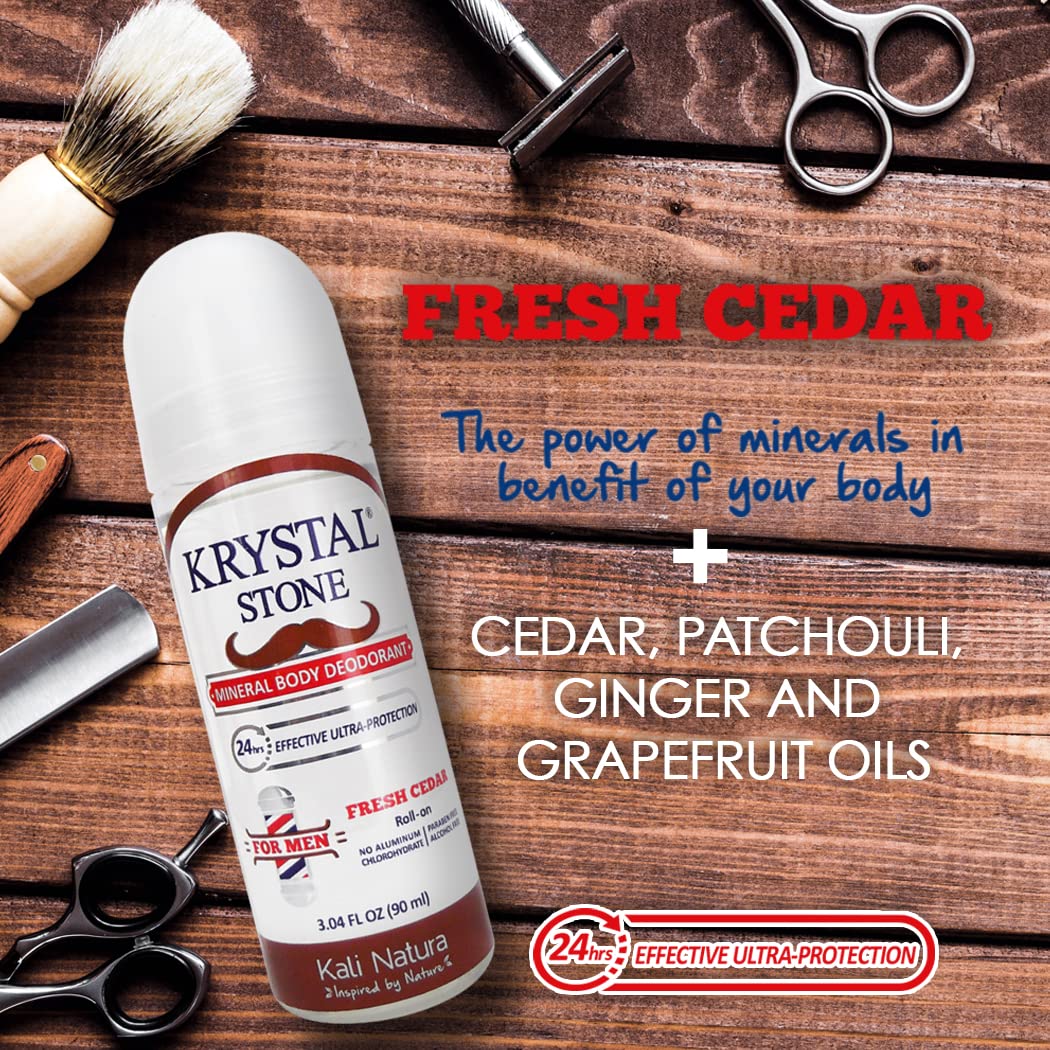 Krystal Stone Desodorante Roll On paquete de 3 Piezas