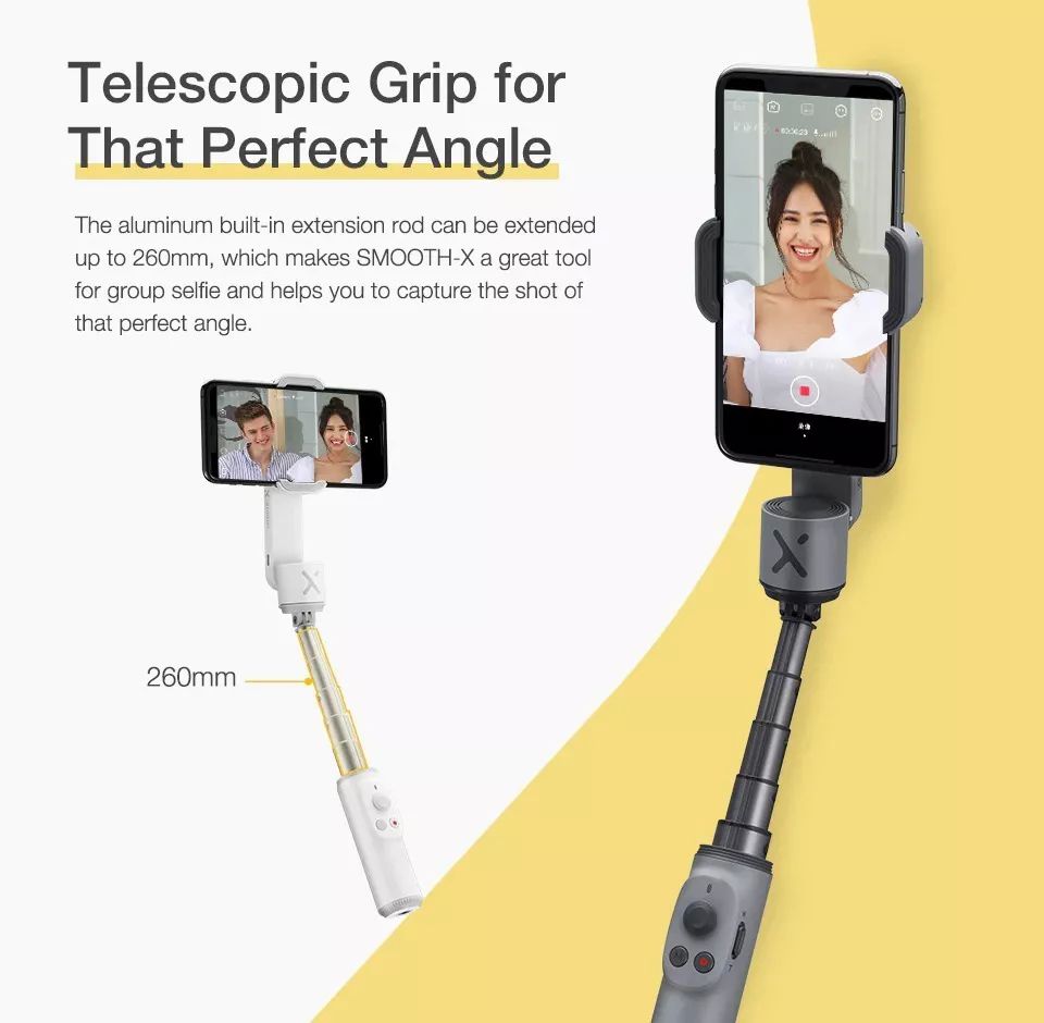 Estabilizador para teléfono Celular Smooth X, Palo Selfie
