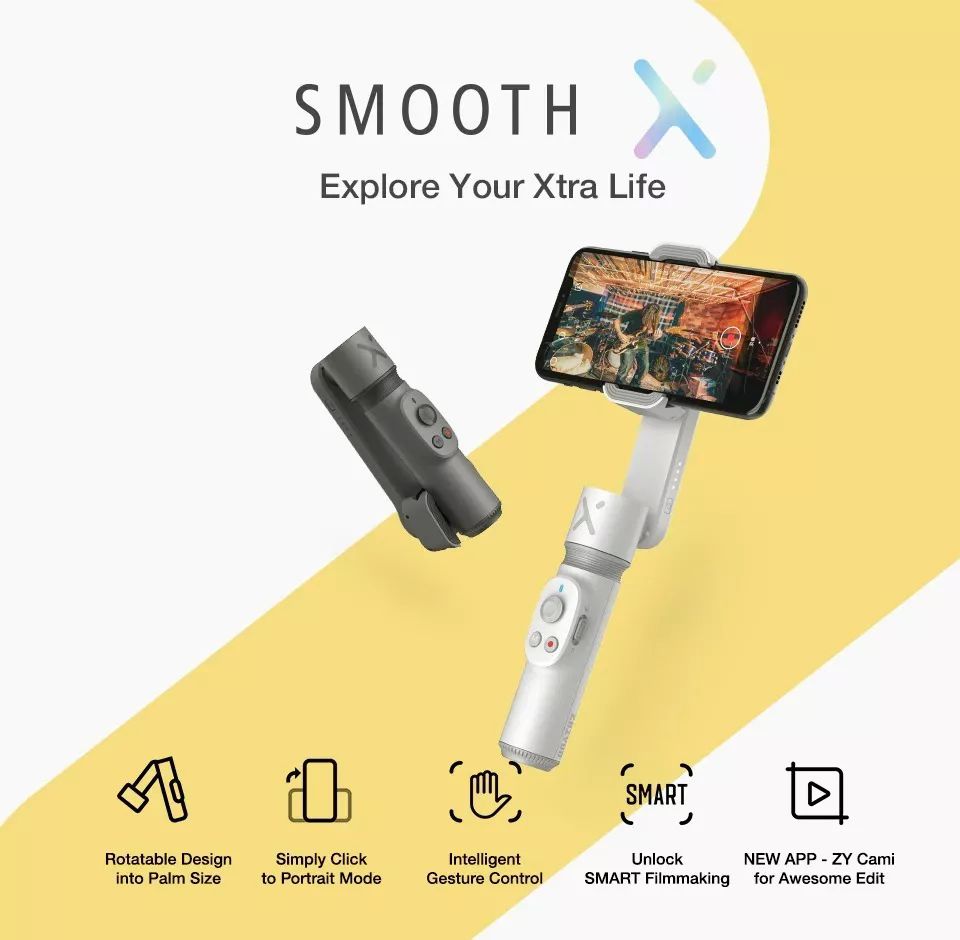 Estabilizador para teléfono Celular Smooth X, Palo Selfie